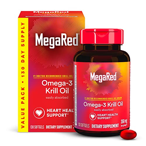 MegaRed Omega 3 Krill Oil Supplement, 130 Softgels