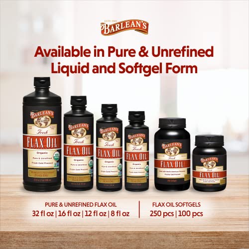 Barlean's Organic Flaxseed Oil Liquid, 8 oz