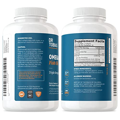 Dr. Tobias Triple Strength Omega 3 Fish Oil