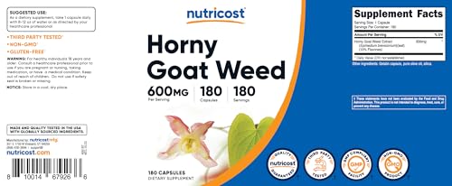Horny Goat Weed Extract 600mg - 180 Capsules