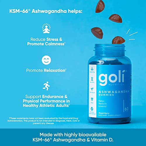 Goli Ashwagandha & Vitamin D Gummies - Berry Flavor