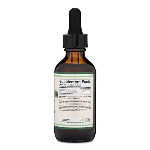 Organic Ashwagandha Drops for Stress Relief - 1200mg