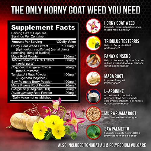 Super Strength Horny Goat Weed with Maca & Ginseng