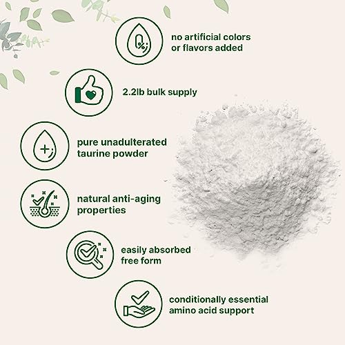 Pure Taurine Powder Supplement - 1 KG, Unflavored