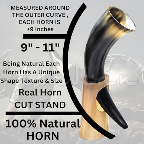 Handmade Viking Drinking Horn Mugs - 10oz Chalice