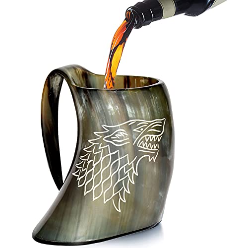 Game of Thrones Stark House Wolf Drinking Horn Stein