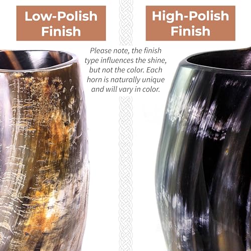 Authentic Viking Drinking Horn Mug with Rosewood Base