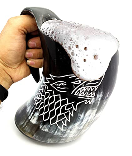 Game of Thrones Stark House Wolf Drinking Horn Stein