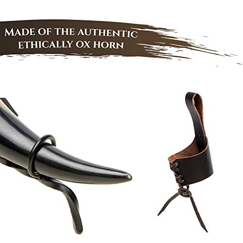 Large Viking Drinking Horn with Stand - Unique Beer Stein