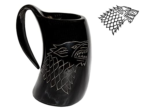 Game of Thrones Stark House Wolf Drinking Horn Stein