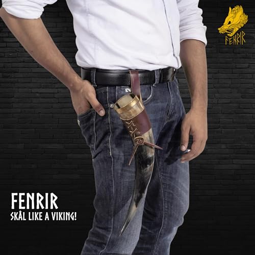 Viking Drinking Horn Stein with Stand and Opener