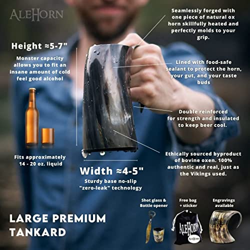Viking Drinking Horn Mug and Shot Glass Set