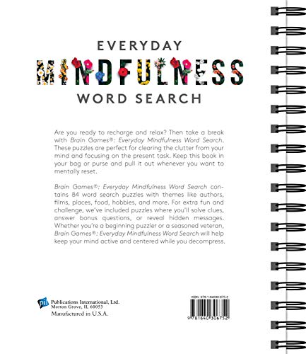 Mindfulness Word Search Brain Game for Relaxation