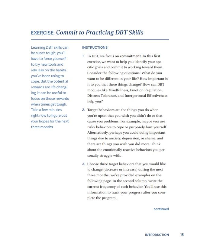 3-Month DBT Workbook for Intense Emotion Management
