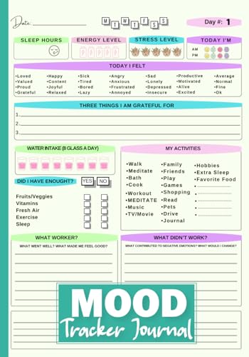 Mood Tracker Journal: 3-Month Emotional Wellness Diary