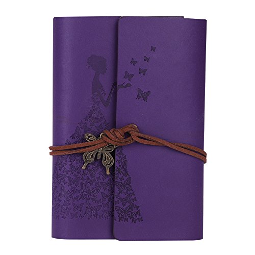 Vintage Butterfly Leather Journal - Refillable Sketchbook