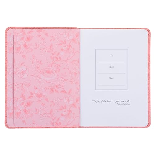 Floral Vegan Leather Journal with Proverbs 3:15