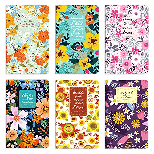 Floral Inspirational Notebooks with Bible Verses - 6 Pack