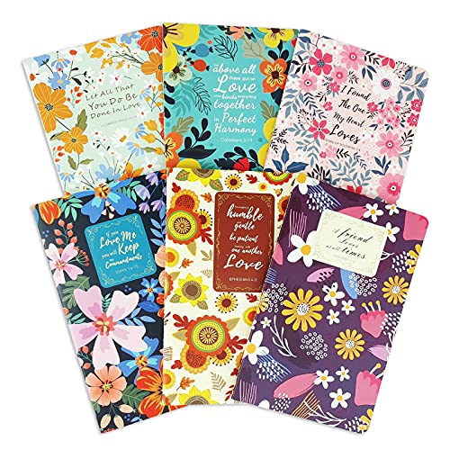 Floral Inspirational Notebooks with Bible Verses - 6 Pack