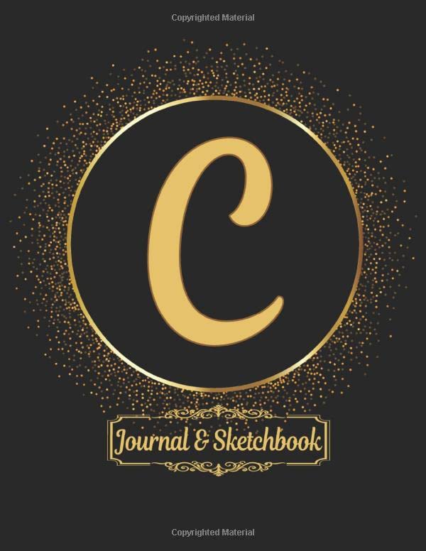 Gold Initial C Diary Journal for Creative Minds