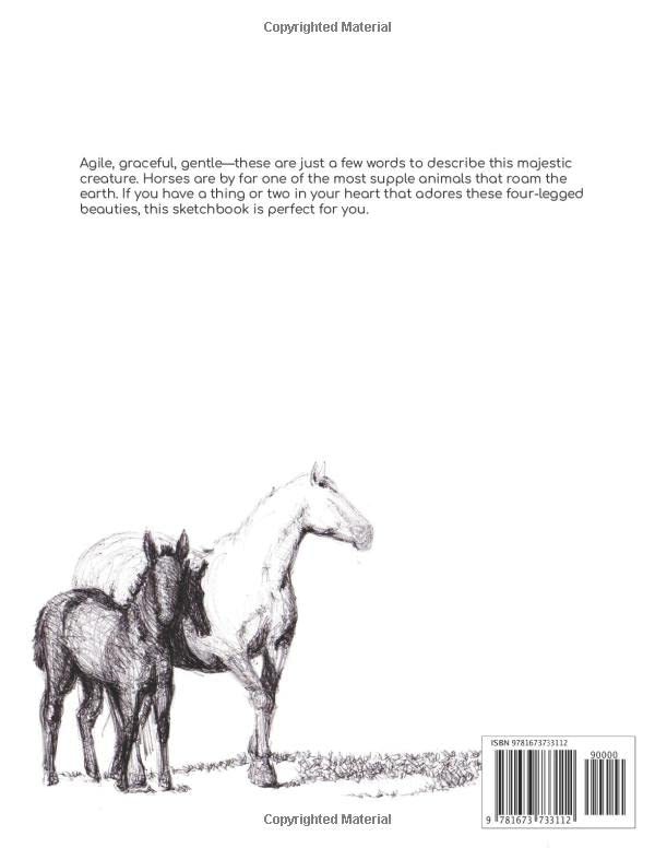 Large Horse Cover Sketch Book for Creativity