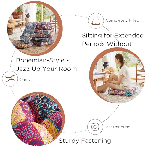 Boho Square Floor Pillow for Yoga & Decor