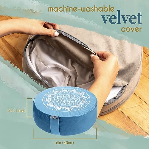 Florensi Velvet Meditation Cushion - Comfortable Floor Pillow