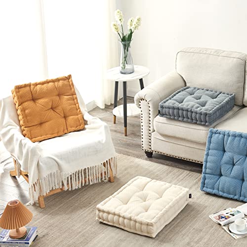 Large Chenille Meditation Floor Pillow - Beige