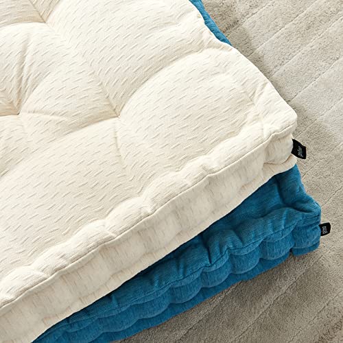 Large Chenille Meditation Floor Pillow - Beige