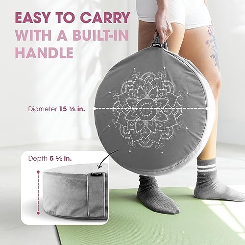Sky Gray Mandala Pattern Meditation Cushion Pillow