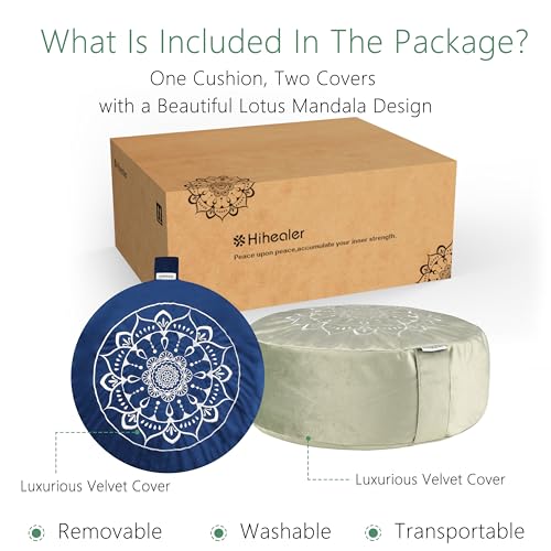 Hihealer Buckwheat Meditation Cushion with Extra Cover