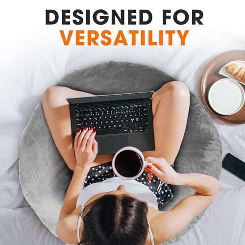 Cheer Collection Grey Relaxing Round Floor Pillow