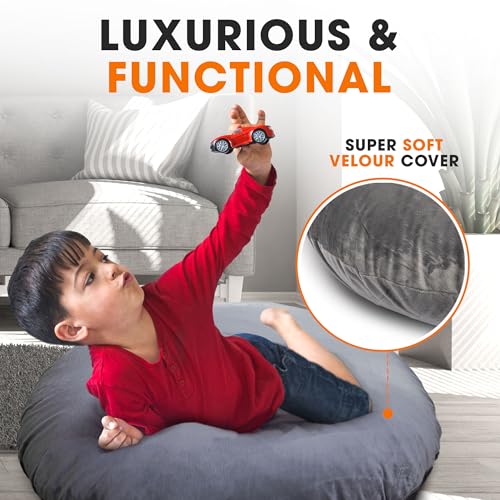 Cheer Collection Grey Relaxing Round Floor Pillow