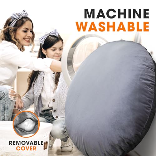 Cheer Collection Grey Relaxing Round Floor Pillow