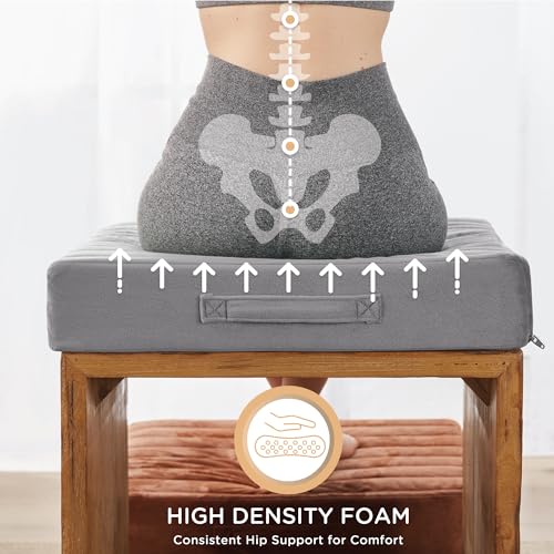 Large Memory Foam Meditation Floor Cushions - Grey