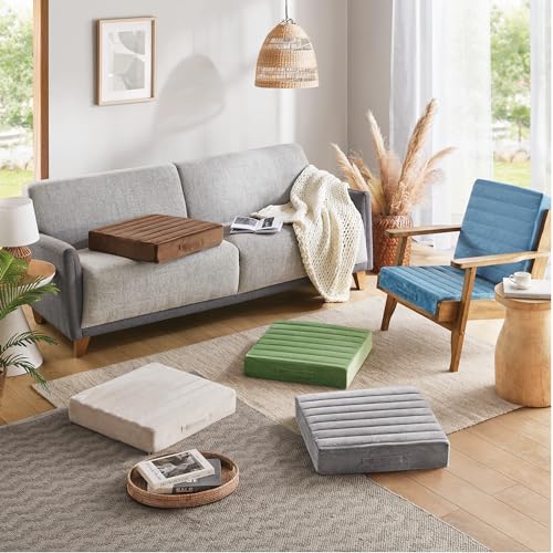 Large Memory Foam Meditation Floor Cushions - Grey