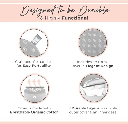 Organic Buckwheat Meditation Cushion - Round 16” Pillow