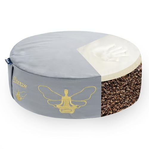 MEREZA Velvet Meditation Cushion with Buckwheat Filling