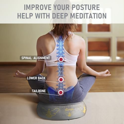 MEREZA Velvet Meditation Cushion with Buckwheat Filling