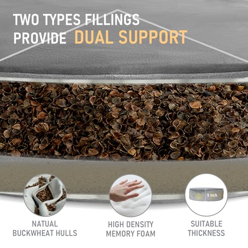 MEREZA Velvet Meditation Cushion with Buckwheat Filling