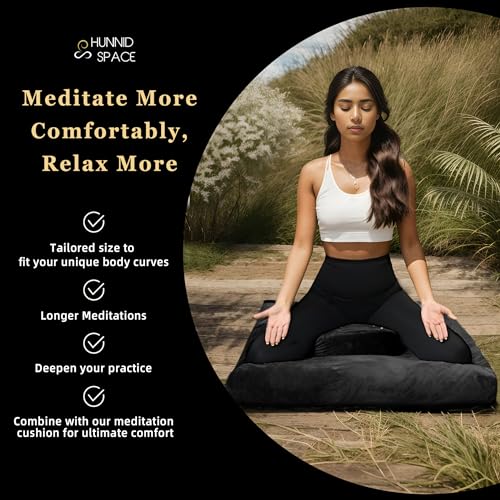 Hunnidspace Black Meditation Cushion and Zabuton Set