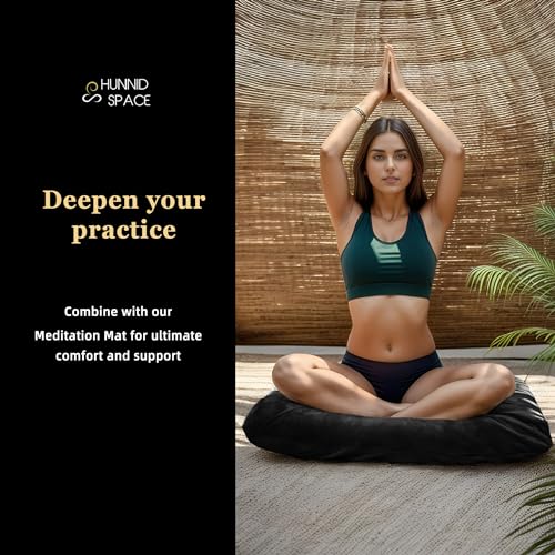 Hunnidspace Black Meditation Cushion and Zabuton Set