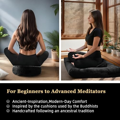 Hunnidspace Black Meditation Cushion and Zabuton Set