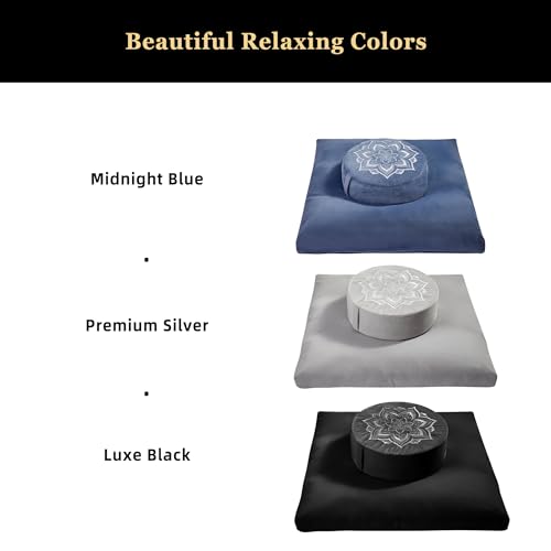 Hunnidspace Black Meditation Cushion and Zabuton Set