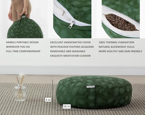 Halotribe Comfortable Meditation Cushion with Buckwheat Filling