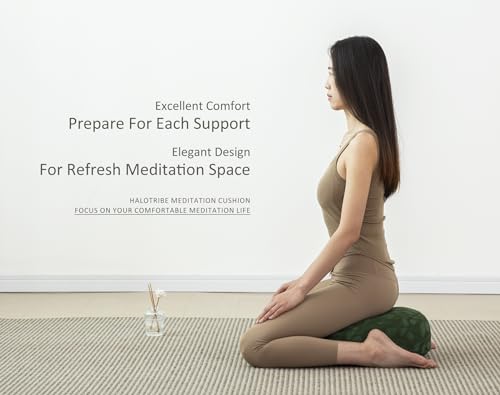 Halotribe Comfortable Meditation Cushion with Buckwheat Filling