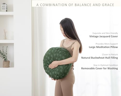 Halotribe Comfortable Meditation Cushion with Buckwheat Filling