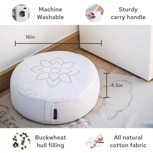 Mindful & Modern Large White Meditation Cushion