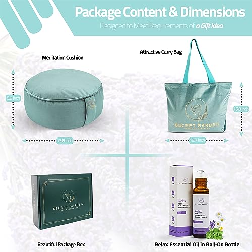 Secret Garden Velvet Meditation Cushion for Serenity