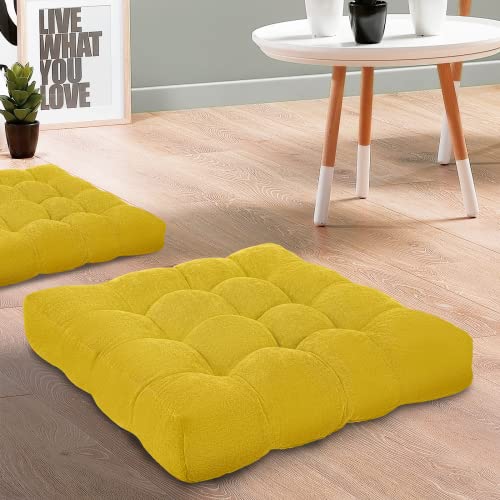 Millsilo Square Meditation Cushion - Large Yellow